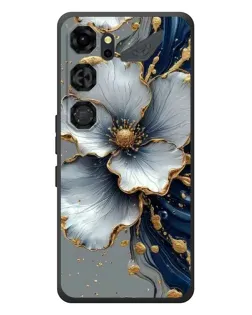 Чехол для ZTE Nubia Neo 5 GT 5G с картинкой «Белый цветок и золотой флюид»