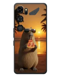 Чехол для ZTE Nubia Neo 5 GT 5G с картинкой «Капибара с пиццей»