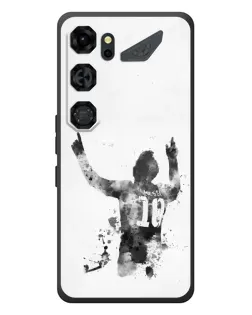 Чохол для ZTE Nubia Neo 5 GT 5G з картинкою «Чорно-білий силует Мессі»