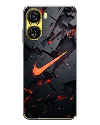 Чехол для ZTE Nubia Neo 5G с картинкой «Nike — эффект разломов»