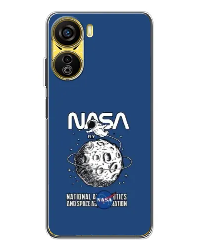 Чехол для ZTE Nubia Neo 5G с картинкой «NASA — лунная миссия»
