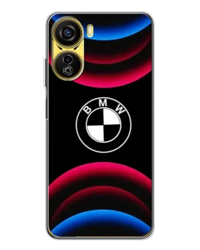 Чехол для ZTE Nubia Neo 5G с картинкой «Логотип BMW и неоновые дуги»