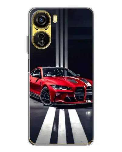Чехол для ZTE Nubia Neo 5G с картинкой «Красная BMW на дороге»