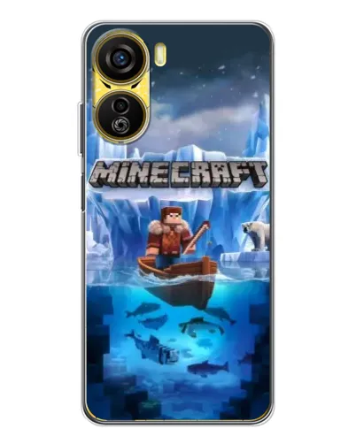 Чехол для ZTE Nubia Neo 5G с картинкой «Minecraft ледяной мир»
