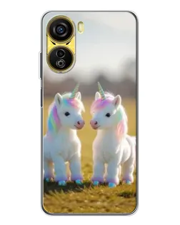 Чехол для ZTE Nubia Neo 5G с картинкой «Пара единорогов»