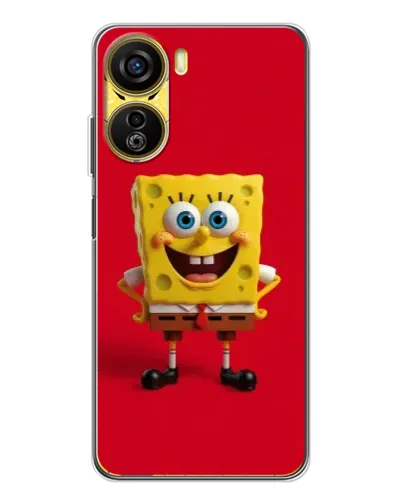 Чехол для ZTE Nubia Neo 5G с картинкой «Спанч Боб на красном»