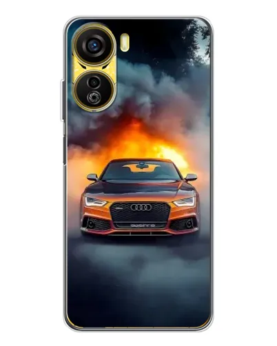 Чехол для ZTE Nubia Neo 5G с картинкой «Audi в огненном дыму»