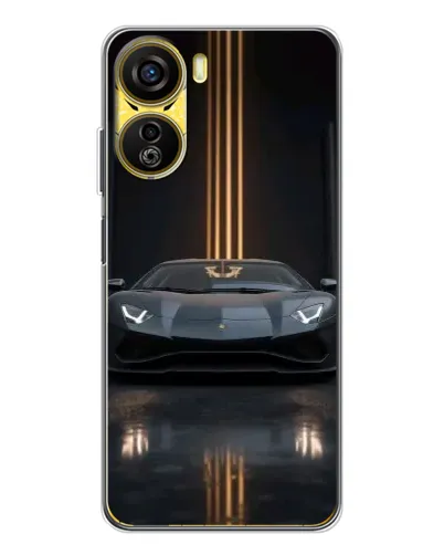 Чехол для ZTE Nubia Neo 5G с картинкой «Lamborghini золотые линии»