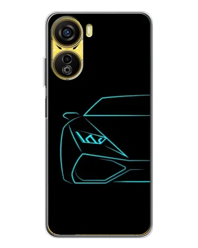 Чехол для ZTE Nubia Neo 5G с картинкой «Голубой силуэт Lamborghini»