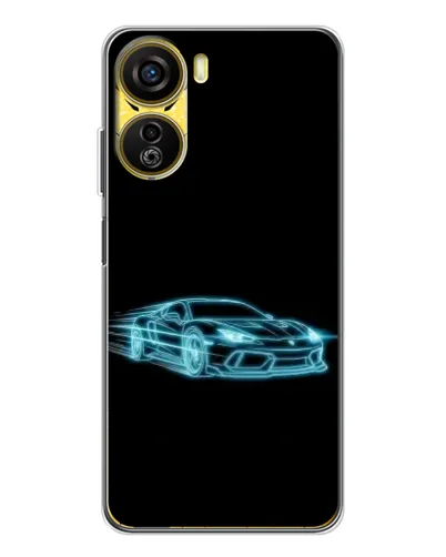 Чехол для ZTE Nubia Neo 5G с картинкой «Неоновый контур Lamborghini»