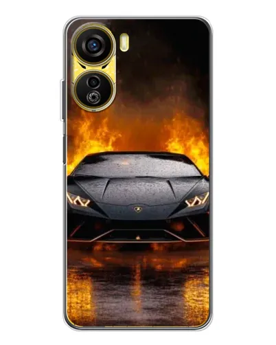 Чехол для ZTE Nubia Neo 5G с картинкой «Lamborghini в огне»