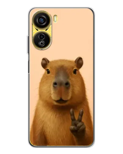 Чехол для ZTE Nubia Neo 5G с картинкой «Капибара виктория»