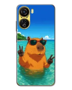 Чехол для ZTE Nubia Neo 5G с картинкой «Морская капибара»