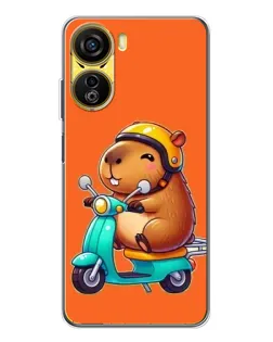 Чехол для ZTE Nubia Neo 5G с картинкой «Капибара на скутере»