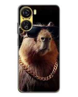 Чехол для ZTE Nubia Neo 5G с картинкой «Капибара золотая цепь»