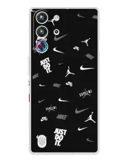 Чехол для ZTE Nubia RedMagic 10 Pro с картинкой «Nike Black Pattern»