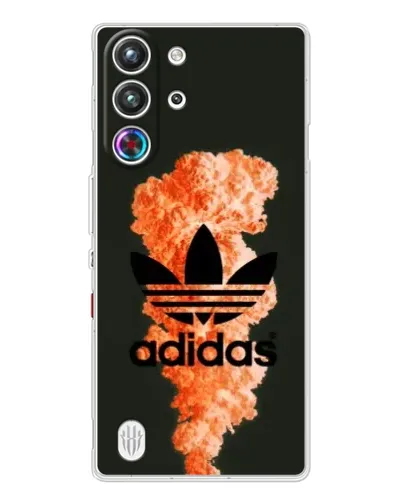 Чехол для ZTE Nubia RedMagic 10 Pro с картинкой «Оранжевый дым Adidas»