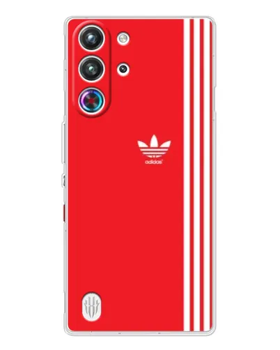 Чехол для ZTE Nubia RedMagic 10 Pro с картинкой «Красный минимализм Adidas»