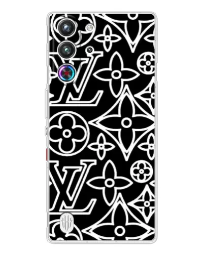 Чехол для ZTE Nubia RedMagic 10 Pro с картинкой «Черно-белый узор LV»
