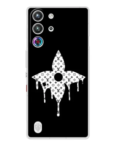 Чехол для ZTE Nubia RedMagic 10 Pro с картинкой «Цветочная монограмма»