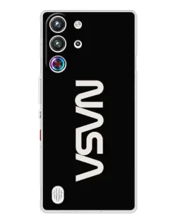 Чехол для ZTE Nubia RedMagic 10 Pro с картинкой «NASA — вертикальный логотип»