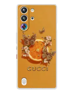 Чехол для ZTE Nubia RedMagic 10 Pro с картинкой «Gucci — золотые бабочки» Чехол для ZTE Nubia RedMagic 10 Pro с картинкой «Gucci — золотые бабочки»