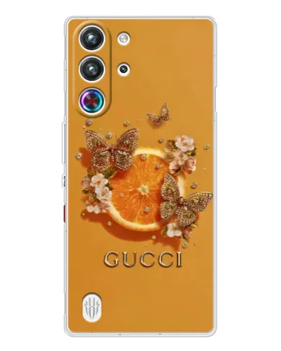 Чехол для ZTE Nubia RedMagic 10 Pro с картинкой «Gucci — золотые бабочки» Чехол для ZTE Nubia RedMagic 10 Pro с картинкой «Gucci — золотые бабочки»