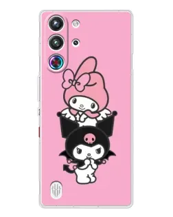 Чехол для ZTE Nubia RedMagic 10 Pro с картинкой «My Melody и Kuromi» Чехол для ZTE Nubia RedMagic 10 Pro с картинкой «My Melody и Kuromi»