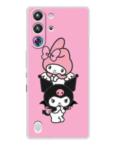 Чехол для ZTE Nubia RedMagic 10 Pro с картинкой «My Melody и Kuromi» Чехол для ZTE Nubia RedMagic 10 Pro с картинкой «My Melody и Kuromi»