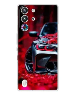 Чехол для ZTE Nubia RedMagic 10 Pro с картинкой «Спортивная BMW и цветы»