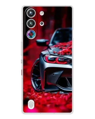 Чехол для ZTE Nubia RedMagic 10 Pro с картинкой «Спортивная BMW и цветы» Чехол для ZTE Nubia RedMagic 10 Pro с картинкой «Спортивная BMW и цветы»