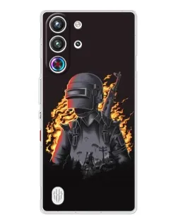 Чехол для ZTE Nubia RedMagic 10 Pro с картинкой «PUBG — огненный силуэт»