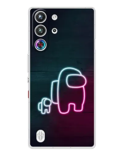 Чехол для ZTE Nubia RedMagic 10 Pro с картинкой «Among Us неон-арт»