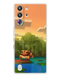 Чехол для ZTE Nubia RedMagic 10 Pro с картинкой «Майнкрафт закат солнца»