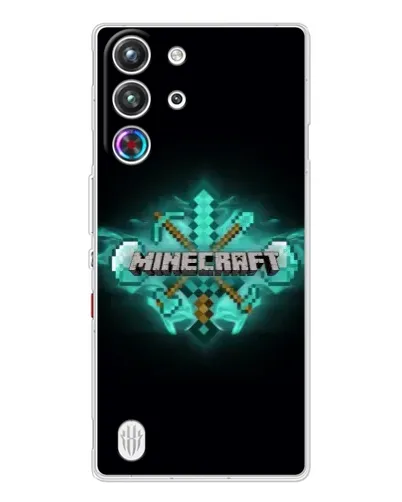 Чехол для ZTE Nubia RedMagic 10 Pro с картинкой «Minecraft Diamond лого» Чехол для ZTE Nubia RedMagic 10 Pro с картинкой «Minecraft Diamond лого»