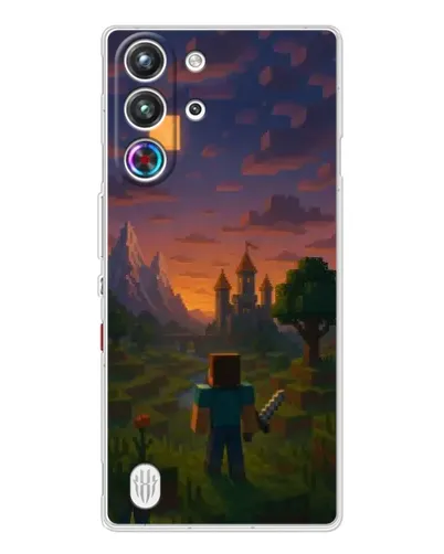 Чехол для ZTE Nubia RedMagic 10 Pro с картинкой «Стив у башни» Чехол для ZTE Nubia RedMagic 10 Pro с картинкой «Стив у башни»