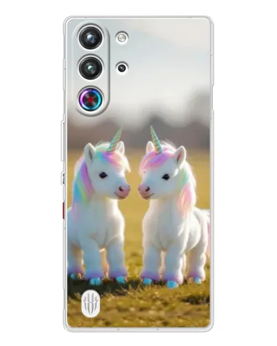 Чехол для ZTE Nubia RedMagic 10 Pro с картинкой «Пара единорогов»