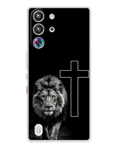 Чехол для ZTE Nubia RedMagic 10 Pro с картинкой «Лев и Крест»