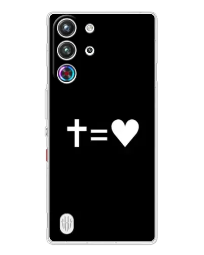 Чехол для ZTE Nubia RedMagic 10 Pro с картинкой «Крест и Сердце»