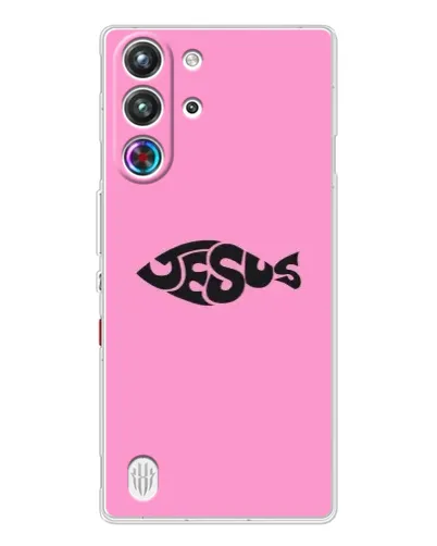 Чехол для ZTE Nubia RedMagic 10 Pro с картинкой «Розовый символ  Jesus»
