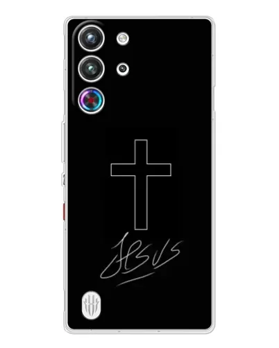 Чохол для ZTE Nubia RedMagic 10 Pro з картинкою «Графічний хрест Jesus» Чохол для ZTE Nubia RedMagic 10 Pro з картинкою «Графічний хрест Jesus»