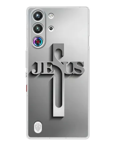 Чехол для ZTE Nubia RedMagic 10 Pro с картинкой «Металлический крест Jesus» Чехол для ZTE Nubia RedMagic 10 Pro с картинкой «Металлический крест Jesus»
