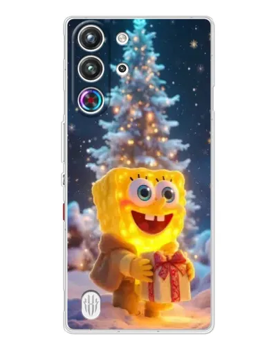 Чехол для ZTE Nubia RedMagic 10 Pro с картинкой «Рождественский Спанч Боб» Чехол для ZTE Nubia RedMagic 10 Pro с картинкой «Рождественский Спанч Боб»