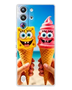 Чехол для ZTE Nubia RedMagic 10 Pro с картинкой «Спанч Боб мороженое»