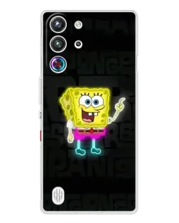 Чехол для ZTE Nubia RedMagic 10 Pro с картинкой «Неоновый Губка Боб»