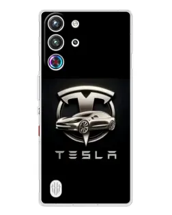 Чехол для ZTE Nubia RedMagic 10 Pro с картинкой «Tesla — серебристое авто» Чехол для ZTE Nubia RedMagic 10 Pro с картинкой «Tesla — серебристое авто»