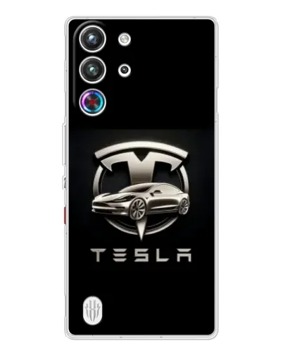 Чехол для ZTE Nubia RedMagic 10 Pro с картинкой «Tesla — серебристое авто» Чехол для ZTE Nubia RedMagic 10 Pro с картинкой «Tesla — серебристое авто»