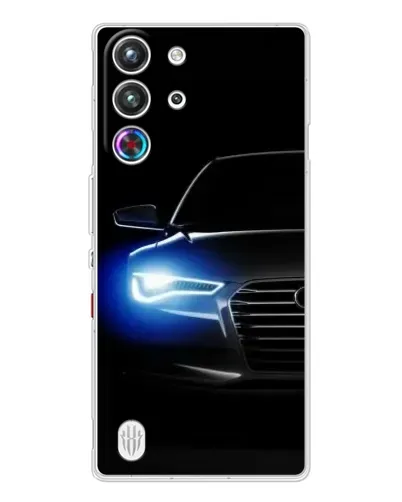 Чехол для ZTE Nubia RedMagic 10 Pro с картинкой «Неоновый взгляд Audi»