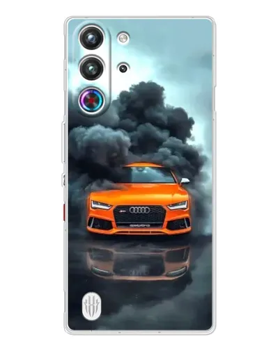 Чехол для ZTE Nubia RedMagic 10 Pro с картинкой «Audi в облаках дыма»