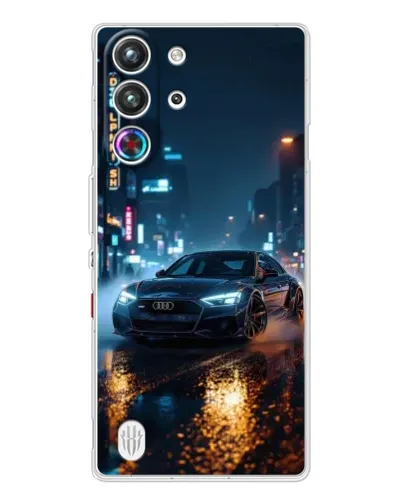Чехол для ZTE Nubia RedMagic 10 Pro с картинкой «Ночной город и Audi»
